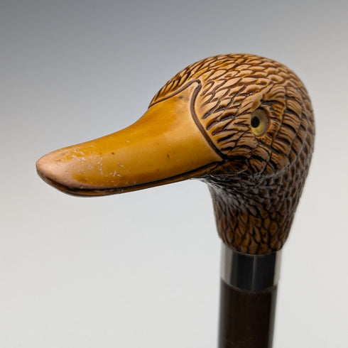 英国ヴィンテージ 紳士用ステッキ 樹脂製ダッグヘッドハンドル 91cm