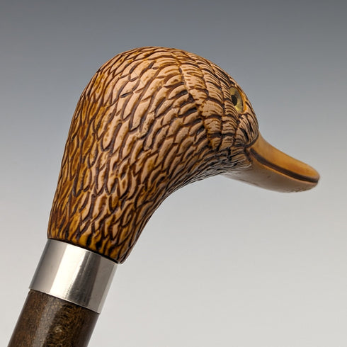 英国ヴィンテージ 紳士用ステッキ 樹脂製ダッグヘッドハンドル 91cm