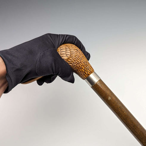 英国ヴィンテージ 紳士用ステッキ 樹脂製ダッグヘッドハンドル 91cm