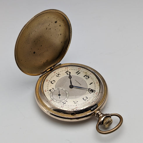 Circa 1923 Antique Longines pocket watch Gold plated hunter case Cal18.50 Good working condition