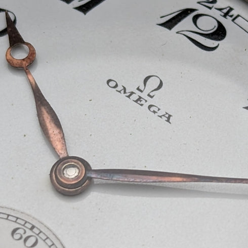 1930年頃 ヴィンテージ オメガ 懐中時計 合金ケース オープンフェース 動作良好