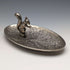 British Vintage Silver Plated Squirrel Decoration Oval Dish Seba