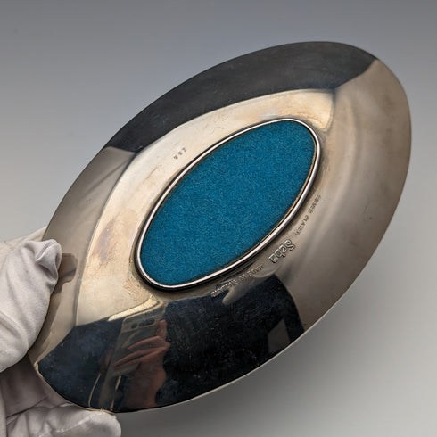 英国ヴィンテージ シルバープレート製 リス装飾 オーバルディッシュ Seba