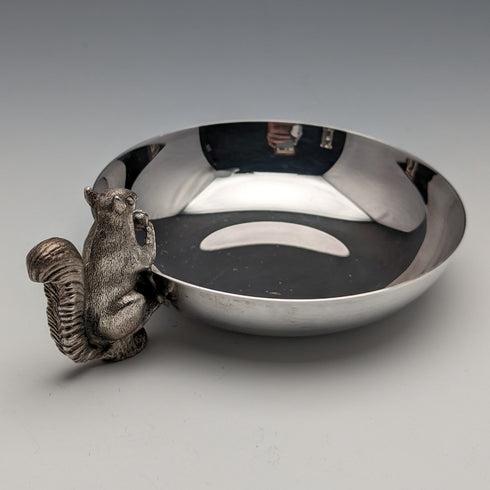 美國復古鍍銀松鼠裝飾堅果盤 Reed 和 Barton 盒裝