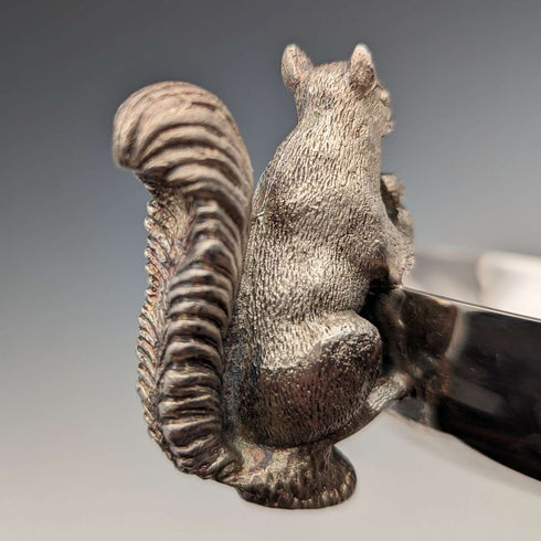 US Vintage Silver Plated Squirrel Decorated Nut Dish Reed and Barton Boxed