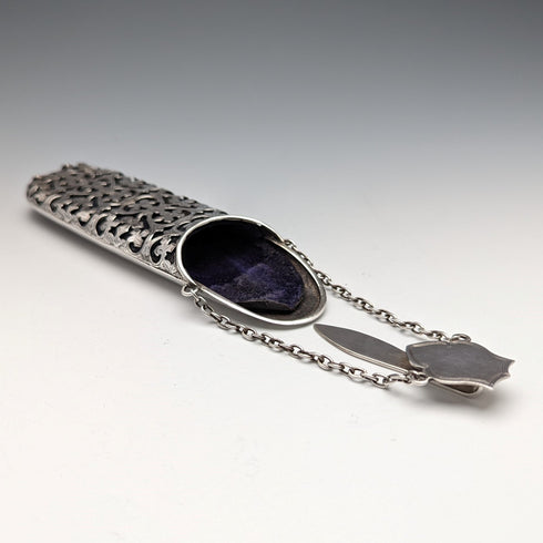 1901年 英国アンティーク 純銀製 シャトレーン メガネケース Hilliard and Thomason