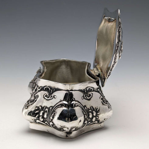 1905 British Antique Sterling Silver Jewelry Box 202g Jones & Crompton
