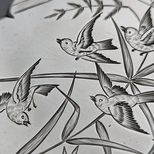 1881 年英國古董純銀卡包日本風格裝飾 63 克 Deakin and Nephew