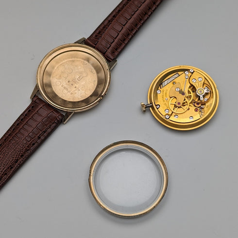 1970 British Vintage JW Benson K9 solid gold case men's watch in good working order