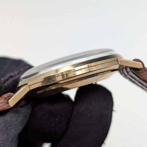1970年 英国ヴィンテージ J.W.ベンソン K9金無垢ケース 紳士用腕時計 動作良好