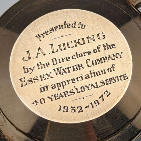 1970年 英国ヴィンテージ J.W.ベンソン K9金無垢ケース 紳士用腕時計 動作良好
