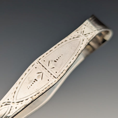 1793 British Antique Sterling Silver Sugar Tongs 32g Peter and Ann Bateman