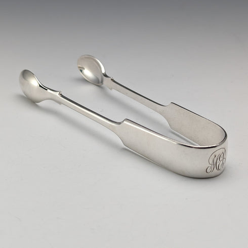 1909 British Antique Sterling Silver Sugar Tongs 35g Henry Hobson and Sons