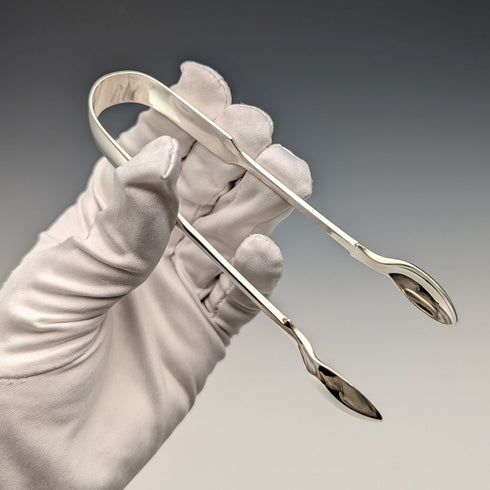 1909 British Antique Sterling Silver Sugar Tongs 35g Henry Hobson and Sons