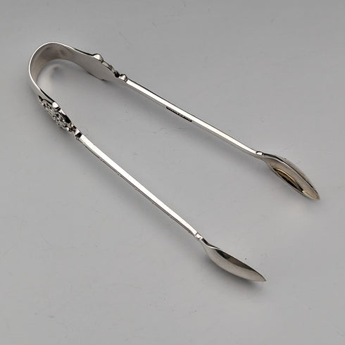 1893 British Antique Sterling Silver Sugar Tongs 29g John Round and Son
