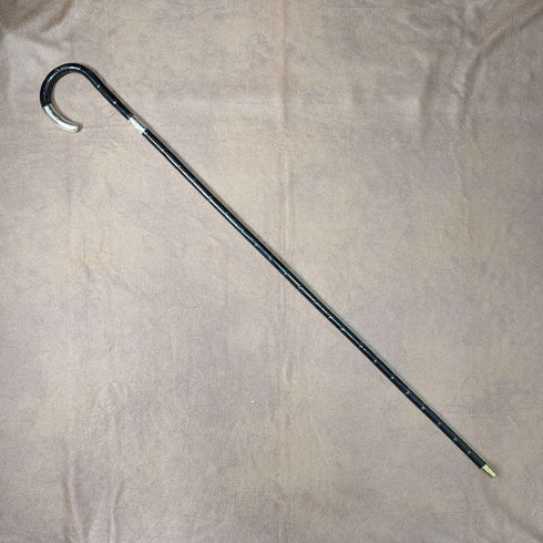 1910年頃 英国アンティーク レディース用ステッキ 曲がりハンドル 純銀装飾 83cm