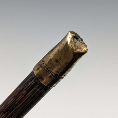 1911 British Antique Ladies Cane Horn Handle Sterling Silver Decoration 92cm
