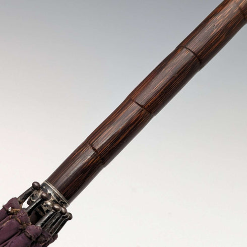 1914年 英国アンティーク レディース用アンブレラ 純銀曲がりハンドル 93cm