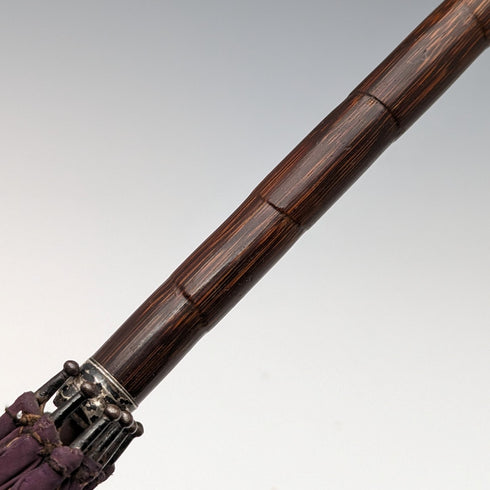 1914年 英国アンティーク レディース用アンブレラ 純銀曲がりハンドル 93cm