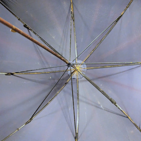 1914年 英国アンティーク レディース用アンブレラ 純銀曲がりハンドル 93cm