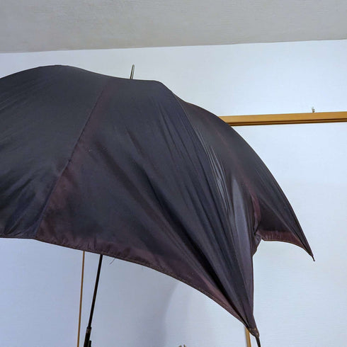 1914年 英国アンティーク レディース用アンブレラ 純銀曲がりハンドル 93cm