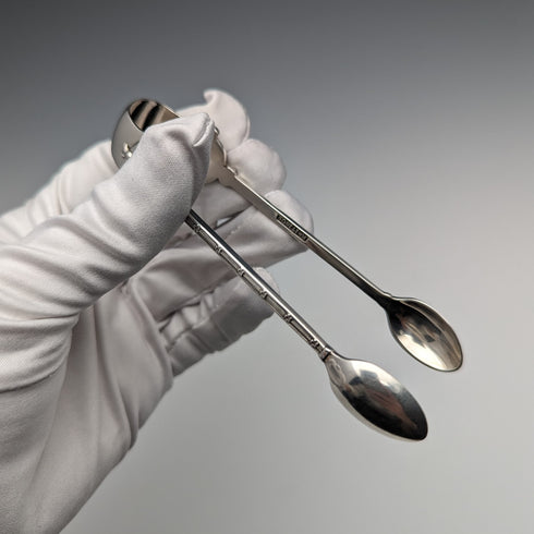 1893 British Antique Sterling Silver Sugar Tongs 29g John Round and Son