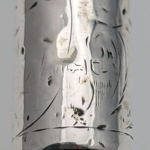 1910年頃 英国アンティーク レディース用ステッキ 曲がりハンドル 純銀装飾 83cm