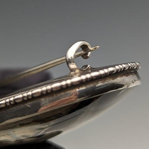 古董荷蘭風景蝴蝶翅膀銀胸針