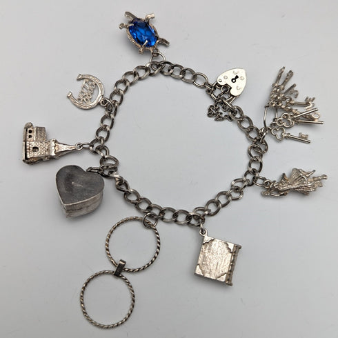 1973 英國復古純銀吊飾手鍊 32 克