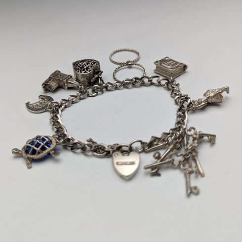 1973 英國復古純銀吊飾手鍊 32 克