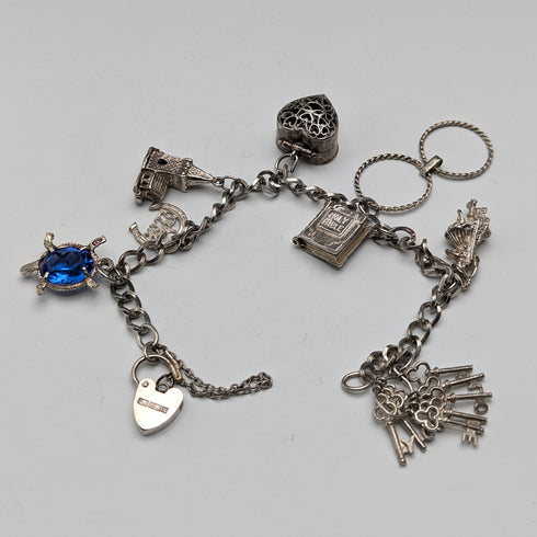 1973 英國復古純銀吊飾手鍊 32 克