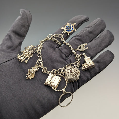 1973 英國復古純銀吊飾手鍊 32 克