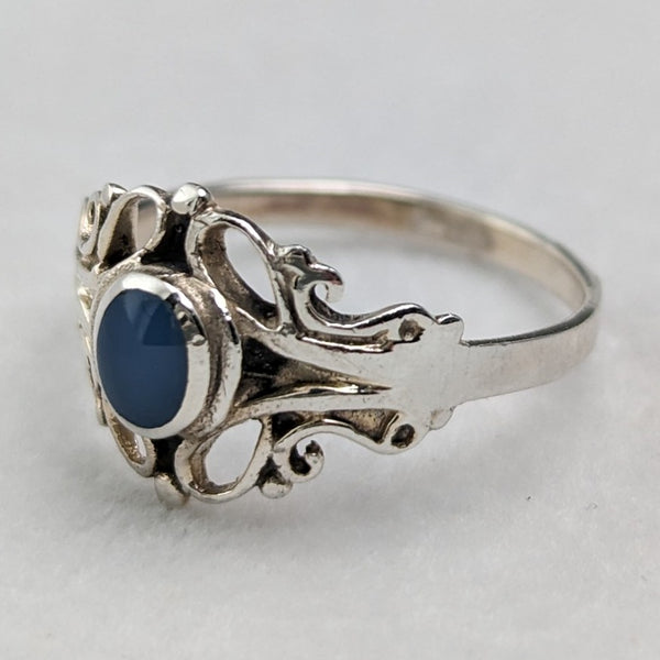 英國復古珠寶青石純銀戒指(9.5 號)戒指