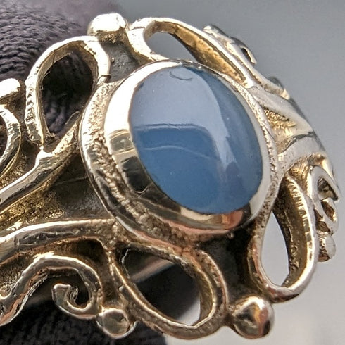 英國復古珠寶青石純銀戒指(9.5 號)戒指