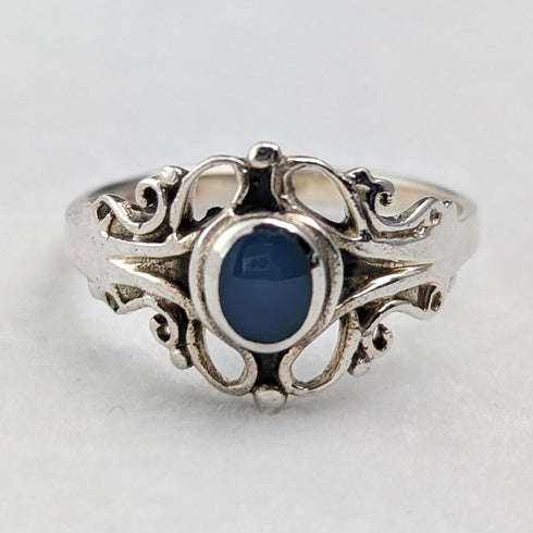 英國復古珠寶青石純銀戒指(9.5 號)戒指