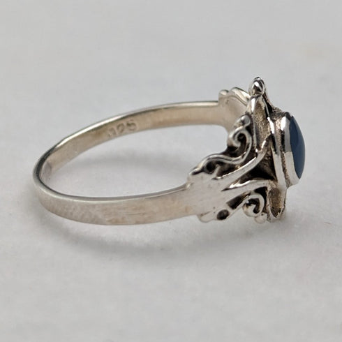 英國復古珠寶青石純銀戒指(9.5 號)戒指