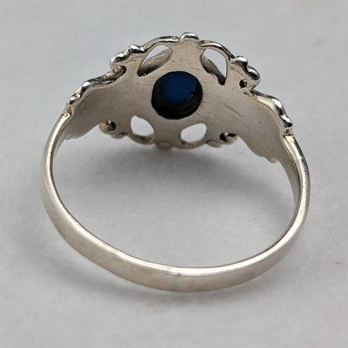 英國復古珠寶青石純銀戒指(9.5 號)戒指