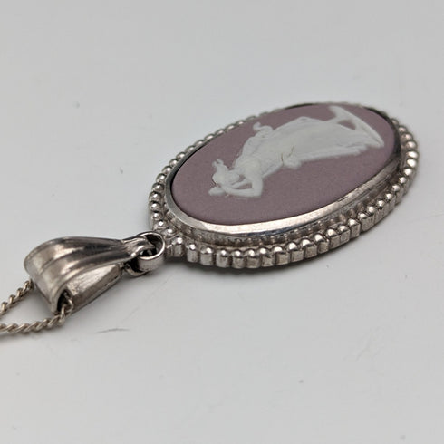 英國復古 Wedgwood 純銀丁香碧玉吊墜項鍊