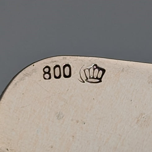 Antique 800 Silver Pastry Server with Rose Sculpture