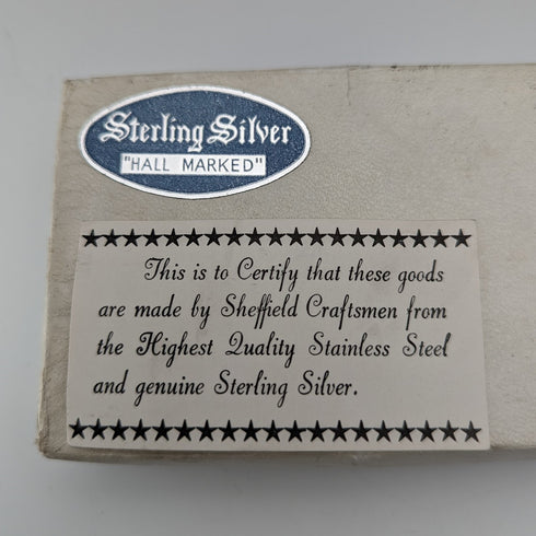 1973 British Vintage Sterling Silver Handle Cake Slicer Boxed Harrison Brothers