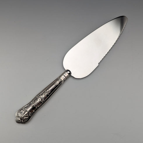 1992 British Vintage Sterling Silver Handle Cake Slicer Boxed Harrison Brothers