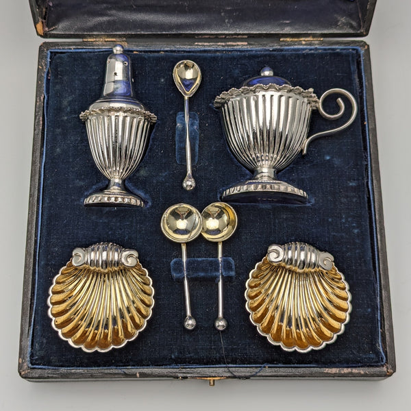 Circa 1910 British Antique Silver Plated Seasoning Container Set Boxed