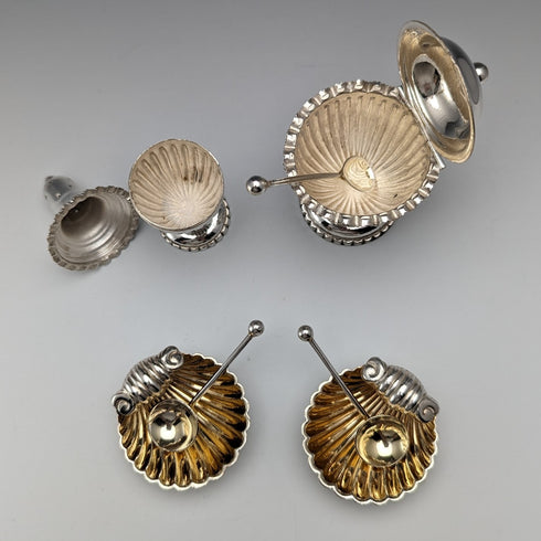 1910年頃 英国アンティーク シルバープレート製 調味料入れセット 箱入り