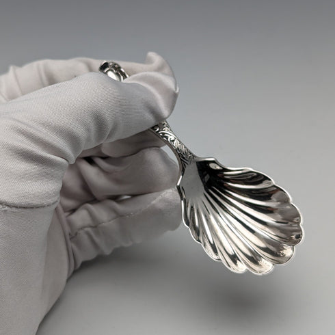 1899 British Antique Sterling Silver Tea Caddy Spoon George Jackson and David Fullerton