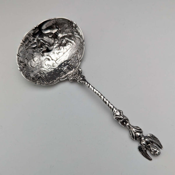 1901 British Antique Sterling Silver Tea Caddy Spoon Elly Isaac Miller