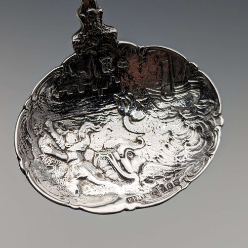 1901 British Antique Sterling Silver Tea Caddy Spoon Elly Isaac Miller