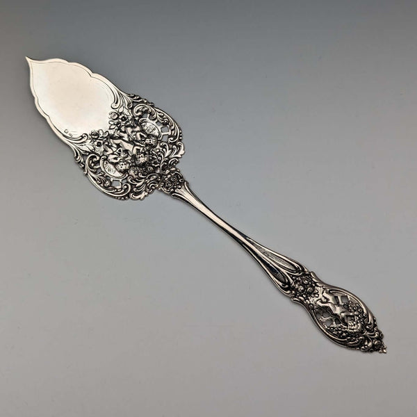 German Antique 800 Silver Embossed Pastry Server