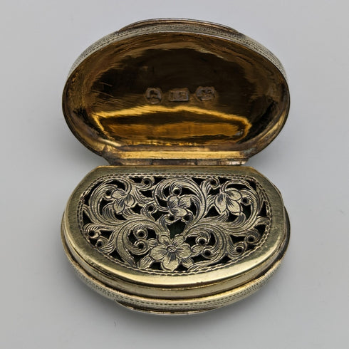 1819年 英国アンティーク 純銀製 ヴィネグレット スポンジ付 John Shaw