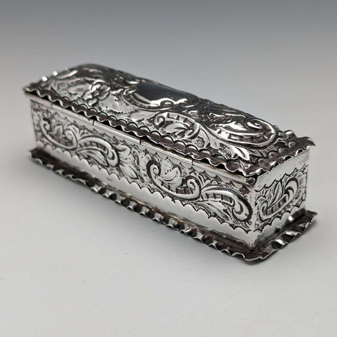 1893 British Antique Sterling Silver Pin Box 51g Thomas Hayes