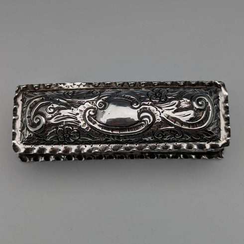 1893 British Antique Sterling Silver Pin Box 51g Thomas Hayes